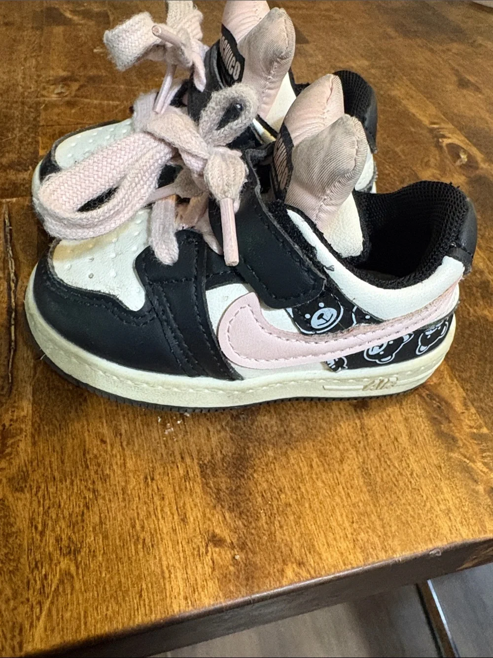 Kids Black & Pink High-Top Sneakers